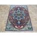 Hand Knotted Rust Red Sarabi-Serapi with Wool Oriental Rug (4' x 5'10") - 4' x 5'10"