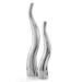 Set of 2 Modern Tall Silver Squiggly Floor Vases - 48.5 x 5.5 x 9