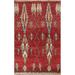 Red Tribal Moroccan Oriental Wool Area Rug Handmade Living Room Carpet - 7'4" x 10'8"