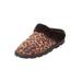 Wide Width Women's The Andy Fur Clog Slipper by Comfortview in Leopard (Size L W)