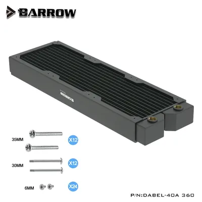 BARROW-Système de Refroidissement par Eau en Cuivre 360mm Épaisseur 1.57 Pouces pour PC CPU