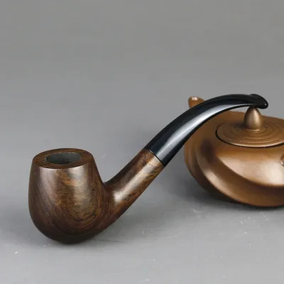 Pipe en bois d'onyx d'excavatrice faite à la main filtre de tabac accessoire de fumée courbée