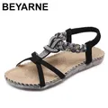 BEYARNE-Sandales plates style bohème pour femmes chaussures d'été ethnique de plage