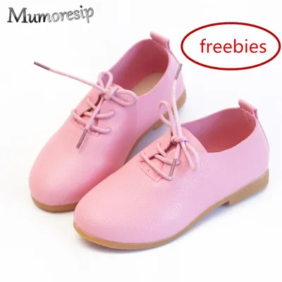Mumoresip-Chaussures plates décontractées en cuir PU souple pour filles baskets à lacets pour