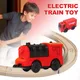 Train jouet à moteur à piles pour enfants compatible avec la voie en bois BRIO. Voiture jouet