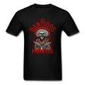 Los BandiEducational Muerchassis T-shirt pour hommes T-shirt en coton Hipster Black Tees Skull T