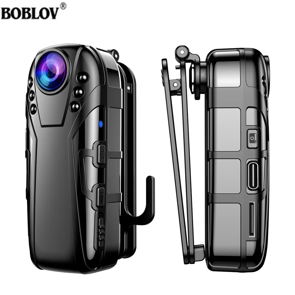 Boblov L02 1080P vision nocturne infrarouge objectif Full HD Mini caméra Dash Cam petit caméscope 125 degrés grand angle Bodycam Police