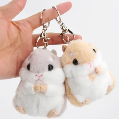 Porte-clés souris en peluche pour bébé mignon et doux Animal de dessin animé petit Hamster