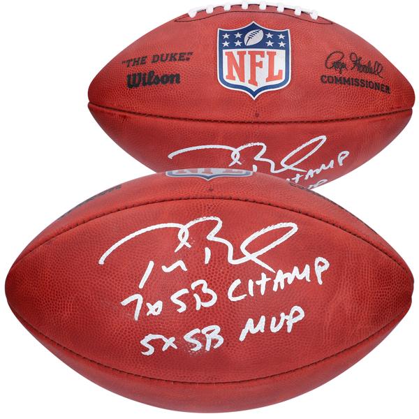 tom-brady-tampa-bay-buccaneers-autographed-wilson-duke-full-color-football-with-"7x-sb-champ"-and-"5x-mvp"-inscriptions/