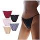 5 Pack Women Thongs Low Waist Solid Panties Soft Comfortable Sexy Lace G-String Ladies Stretch-Strap Brief