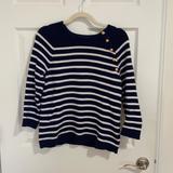 Ralph Lauren Sweaters | Lauren Ralph Lauren Nautical Button Neck Sweater | Color: Blue/White | Size: S