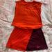 Nike Tops | Euc Nike Tennis Skirt And Shirt Set | Color: Orange/Red | Size: Xl