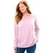 Plus Size Women's Perfect Long-Sleeve V-Neck Tee by Woman Within in Pink (Size 3X) Shirt