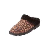 Wide Width Women's The Andy Fur Clog Slipper by Comfortview in Leopard (Size L W)
