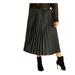 Rachel Rachel Roy Womens Plus Viola Faux Leather Shutter Pleat Midi Dress