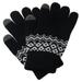 Grofry Women Gloves,Winter Non-slip Touch Screen Knitted Gloves Thicken Warm Elastic Mittens Black