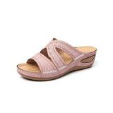 Rotosw Women's Casual Soft Leather Slipper Mules Shoes Vintage Sandals Flat Slide Sandals