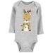 Carters Infant Boys Gray Reindeer Christmas Bodysuit Baby Creeper