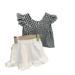 2PCS Baby Girl's Summer Coat Small Flying Sleeve Bottoming Shirt Baby Doll Set