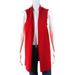 J Envie Womens Open Front Long Vest Cardigan Red Size Extra Large