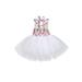 SUNSIOM Baby Girl Summer Sleeveless Lace Floral Printed Back Tie TuTu Dress