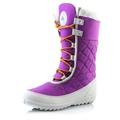 DailyShoes Winter Boots Snow Boots Women's Comfort Round Toe Snow Boot Winter Warm Ankle Short Quilted Lace Up Boots Thick High Eskimo Fur Purple,Nylon,7.5, Shoelace Style Orange