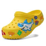 Girls Boys Clogs Shoes Cartoon Slides Sandals Little Kids Slip-on Garden shoes Lightweight Beach Pool Shower Slippers, Yellow 34
