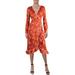 Free People Womens Floral Ruffled Wrap Dress