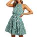 New Women's Loose Dress A-line Dress Sleeveless Skirt Crewneck Off Shoulder Trip Polka Dot Dress Sexy Skirt Ruffle Strapless Dress