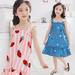 SPRING PARK Kids Girl Silk Strawberry Floral Sleeveless Dress Women's Nightdress