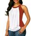 Plus Size Women Summer Halter Chiffon Tank Tops Casual Sleeveless Shirts Blouses Beach Casual Loose Tunic Blouse Tops Loungewear Size S-5XL