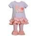 Bonnie Jean Easter Baby Girls' Appliqued Skirt Dress and Legging Set (5, Peach/Gray)