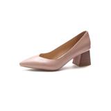 Women Solid Colored Thick Heel Pump.