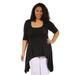 24seven Comfort Apparel Extra Long High Low Plus Size Tunic Top