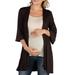 24seven Comfort Apparel Open Front Elbow Length Sleeve Maternity Cardigan, M011309, Made in USA