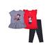Minnie Mouse Baby Girls & Toddler Girls Flutter Sleeve T-shirt, Peplum T-shirt & Leggings, 3-Piece Outfit Set (12M-5T)