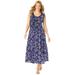 Woman Within Women's Plus Size Pintucked Floral Sleeveless Dress