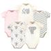 Touched by Nature Baby Boy or Girl Unisex Organic Bodysuits, 5-Pack