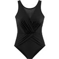 Women One Piece Swimsuit Ruched Tummy Control Swimwear High Neck Mesh Bathing Suit