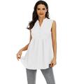 Sexy Dance Women Sleeveless Button Up Tank Tops Henley V Neck Shirts Loose Comfy Blouse Tunic White XXL