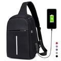 Men Sling Bag Shoulder Chest Crossbody Bag Sling Backpack Travel Daypack with USB Charging Port