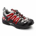 Dr. Comfort Performance Men's Athletic Shoe: 6 Wide (E/2E) Metallic/Red Elastic & Standard Laces