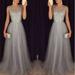 Sring Evening Party Hollow Out Beach Dress Womens Boho Sleeveless Maxi Dress Party dresses Chiffon Sleeveless Sequin Dress Gray S