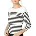 Allegra K Women's Color Block Long Sleeve Striped Causal T-Shirt