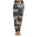 Listenwind Women Floral Leopard Print Elastic Waist Harem Pants Sweat Trousers Lounge Pant Loungewear Dark Gray