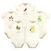 Touched by Nature Baby Boy or Girl Unisex Baby Organic Cotton Bodysuits, 5-Pack