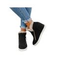 LUXUR Womens Ankle Boots Booties Faux Fur Lined Hidden Wedge Heel Casual Shoes Dual Zipper