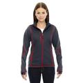 A Product of Ash City - North End Ladies' Pulse Textured Bonded Fleece Jacket with Print - CRBN/ OLY RD 467 - XL [Saving and Discount on bulk, Code Christo]