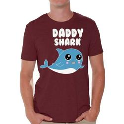 Awkward Styles Daddy Shark Shirt for Him Shark Family Men's T Shirt Family Vacation Shirts Matching Shark Shirts for Family Shark Gifts for Dad Shark Themed Party Outfit for Dad Shark Dad T-Shirt