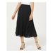 ANNE KLEIN Womens Black Below The Knee Knife Pleated Skirt Size L